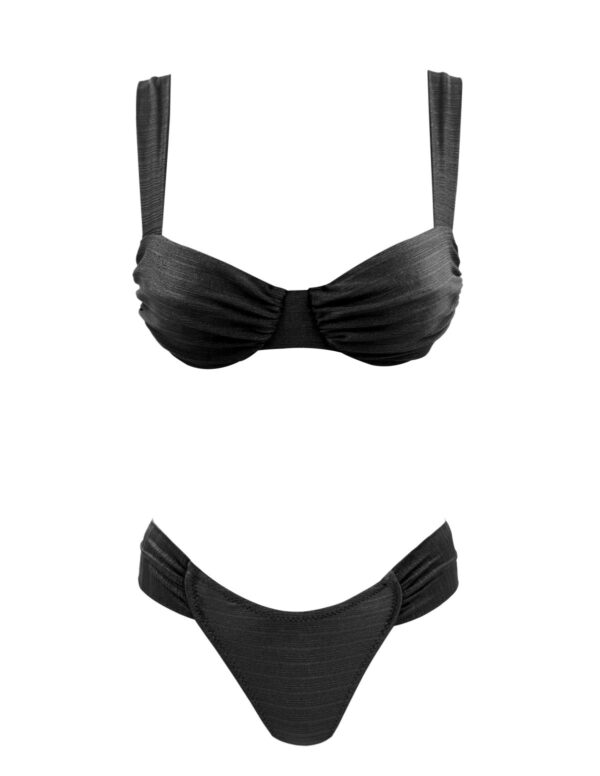 SHINY BLACK WIRE BIKINI