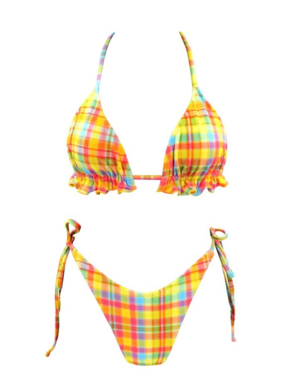 YELLOW PLAID FRU FRU BIKINI