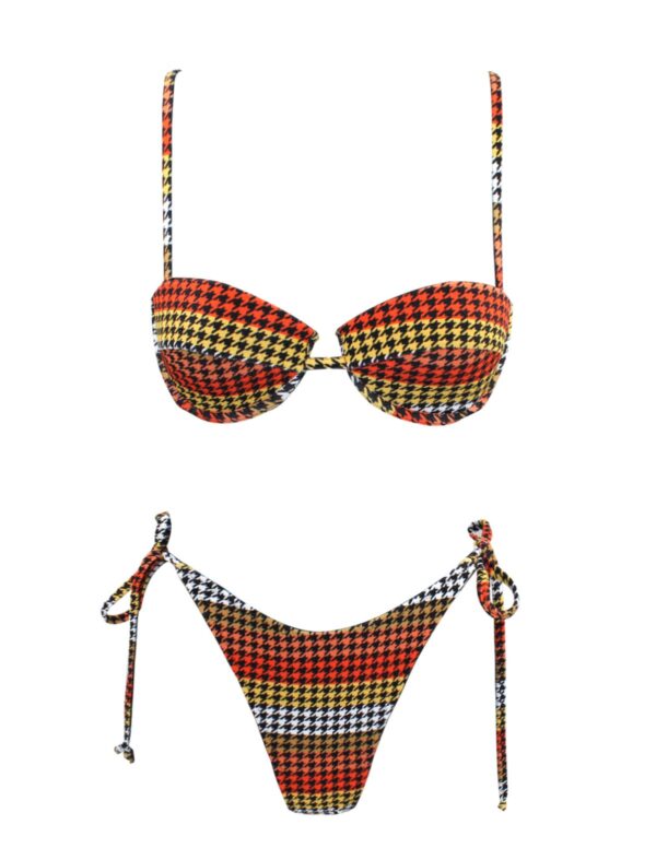 ORANGE PLAID CUP BIKINI