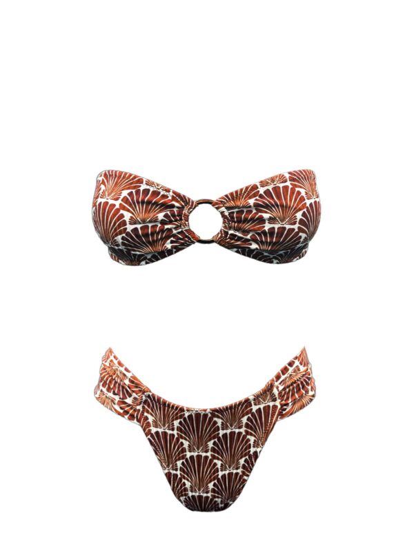 BROWN SEASHELL STRAPLESS BIKINI