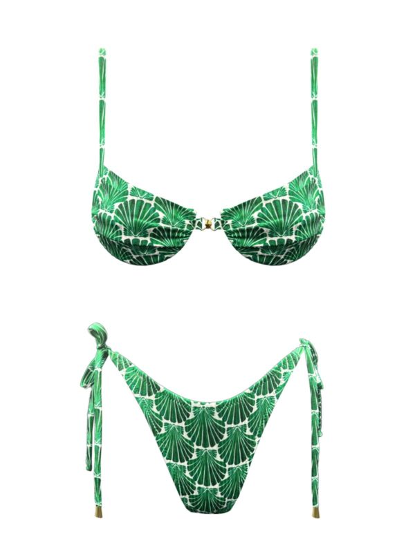GREEN SEASHELL SHELL BIKINI
