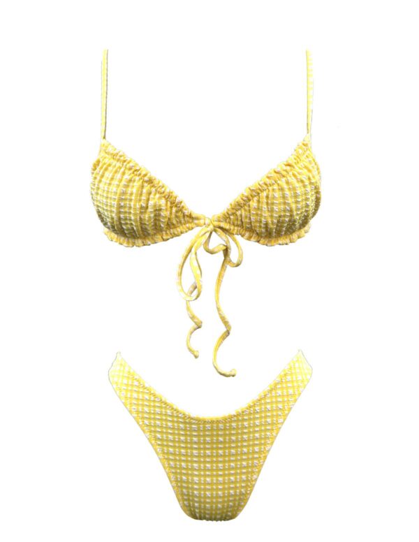 YELLOW PLAID BRALETTE BIKINI