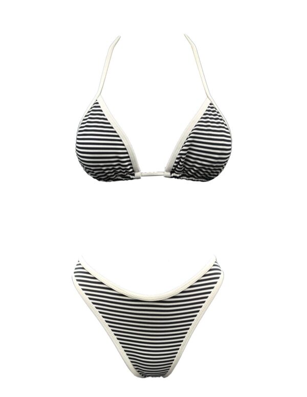 BLACK STRIPE TRIANGLE BIKINI