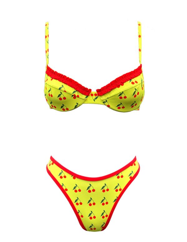 CHERRY RUFFLED BIKINI