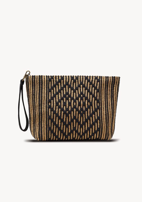 Palmaria Midi Clutch Bag – Black